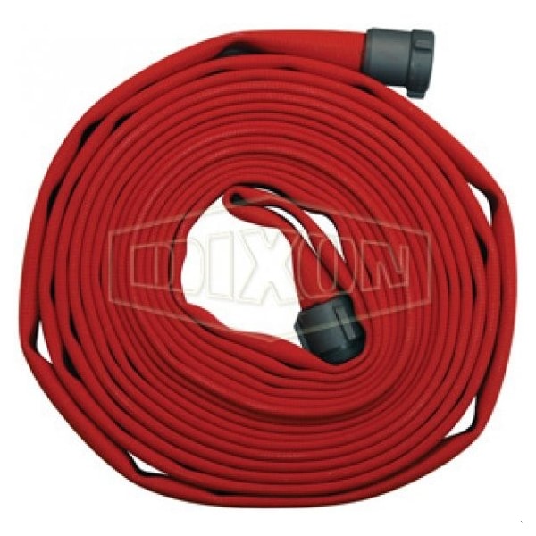 Single Jacket Fire Hose, 1-1/2 in, NST NH, 50 ft L, 225 psi Working, Polyester, Domestic